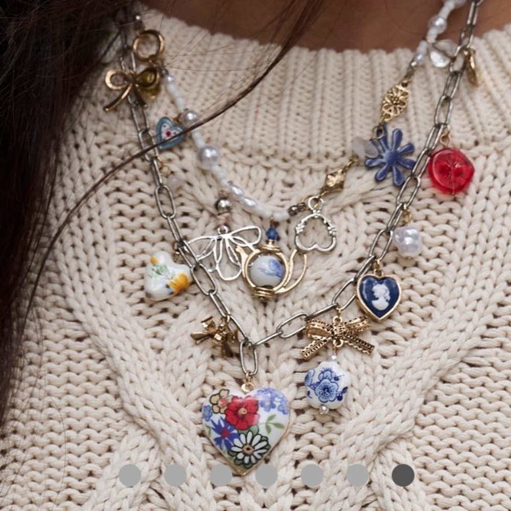 SOLD!! SOLD!!!    FREE PEOPLE MAXAMILLION CHARM NECKLACE “Coquette Candy” NWT - Picture 5 of 7